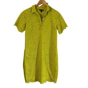 Banana Republic Sun Palm Green Floral Lace Shirtdress